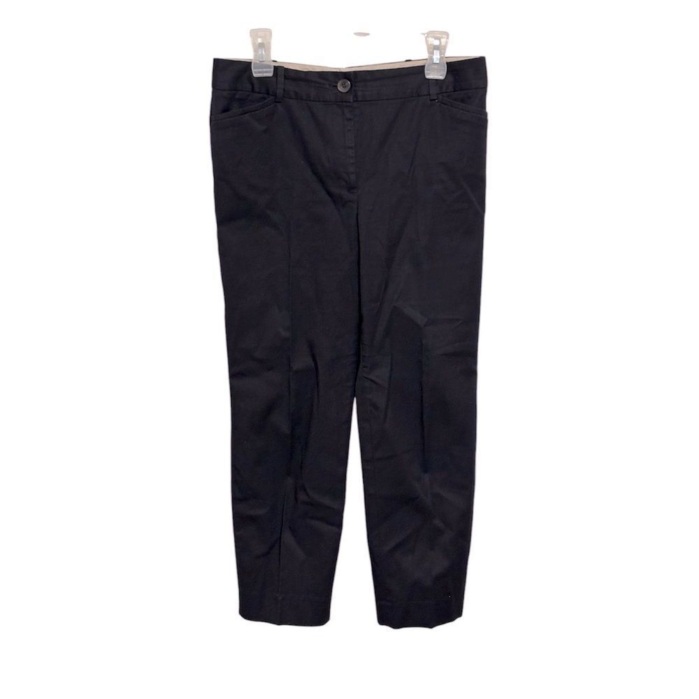 Talbots | Women’s Black Cropped Cotton Casual Dress Pants Size 10 Slim Fit